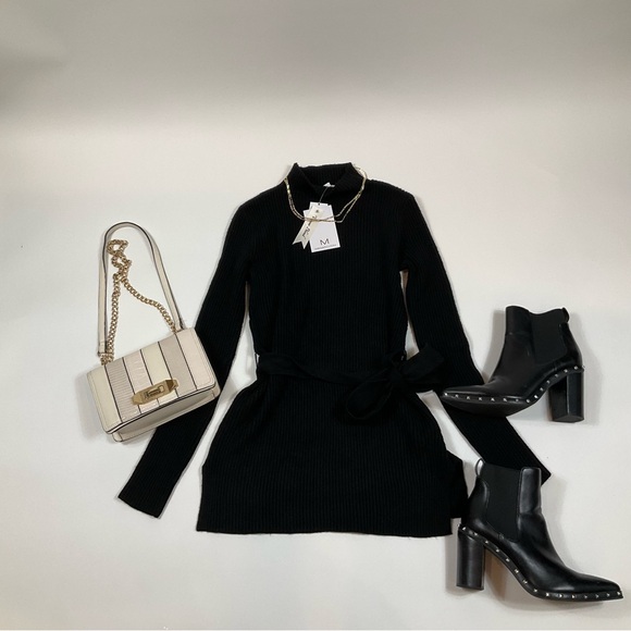 Magaschoni Long Sleeve Hihg Neck Blouse Black Small - Picture 1 of 9